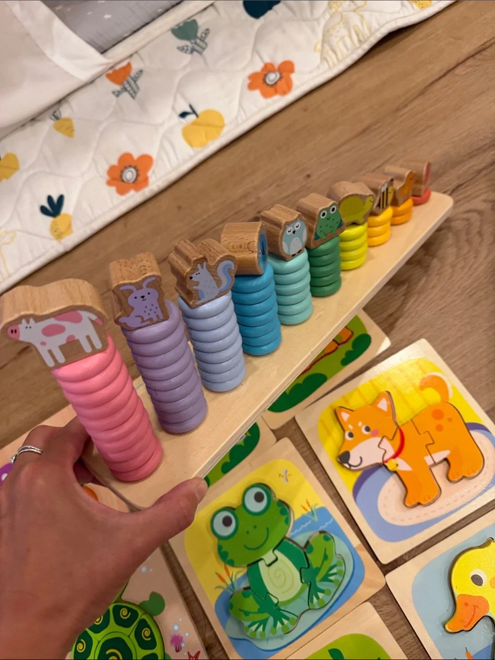 Kids Wooden Sensory Learning Toy Set - Multicolor